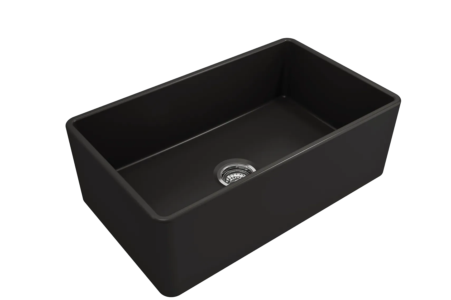 BOCCHI Classico 30" Fireclay Farmhouse Sink Kit with Faucet and Accessories, Matte Black (sink) / Matte Black (faucet), 1138-004-2020MB