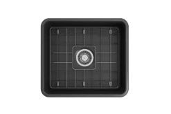 BOCCHI Classico 20" Fireclay Farmhouse Apron Single Bowl Kitchen Sink, Matte Dark Gray, 1136-020-0120