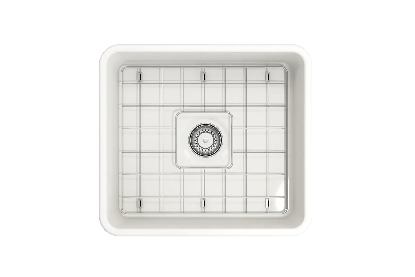 BOCCHI Classico 20" Fireclay Farmhouse Apron Single Bowl Kitchen Sink, White, 1136-001-0120