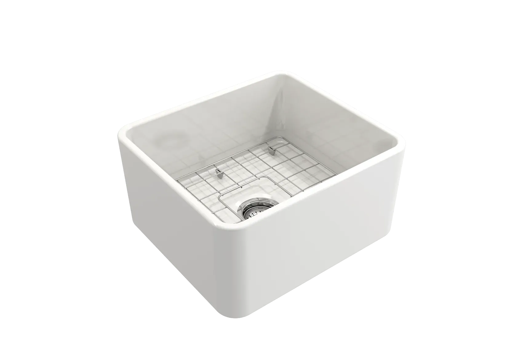 BOCCHI Classico 20" Fireclay Farmhouse Apron Single Bowl Kitchen Sink, White, 1136-001-0120
