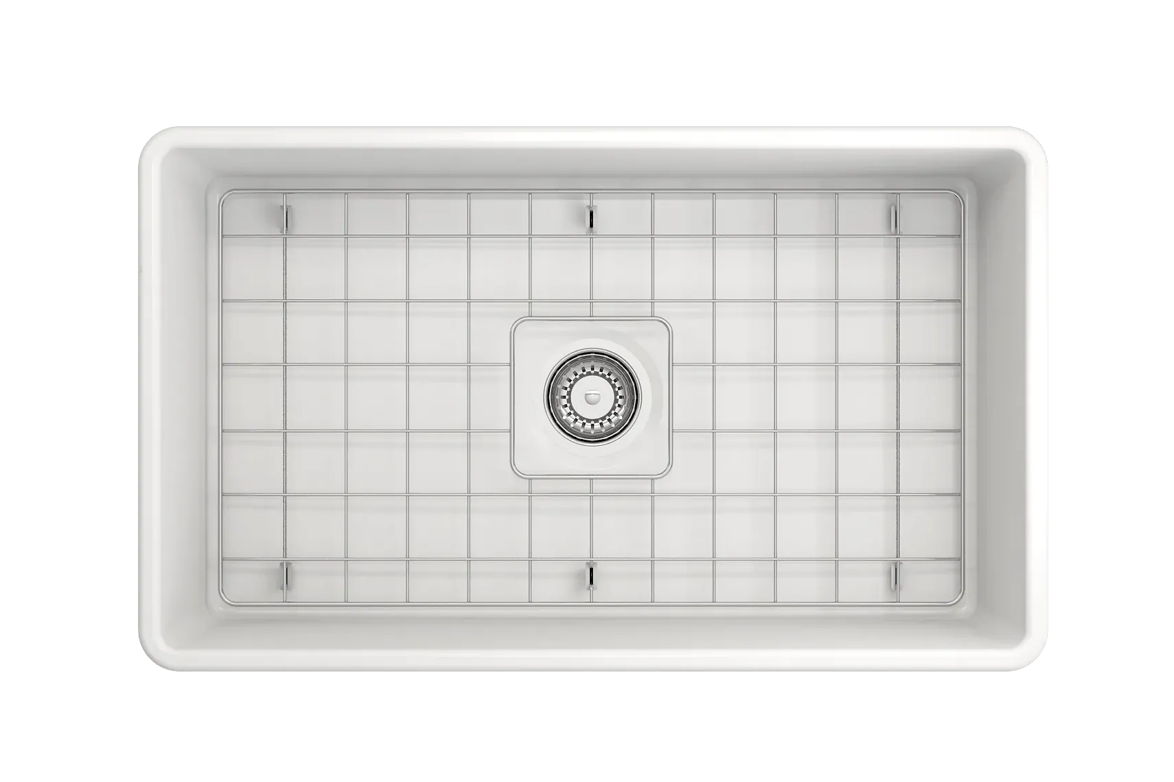 BOCCHI Classico 30" Fireclay Farmhouse Apron Single Bowl Kitchen Sink, Matte White, 1138-002-0120