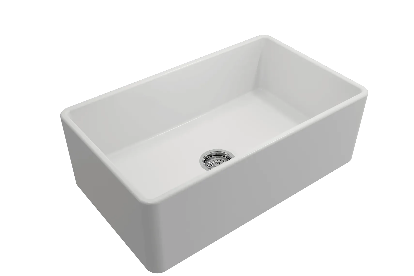 BOCCHI Classico 30" Fireclay Farmhouse Apron Single Bowl Kitchen Sink, Matte White, 1138-002-0120