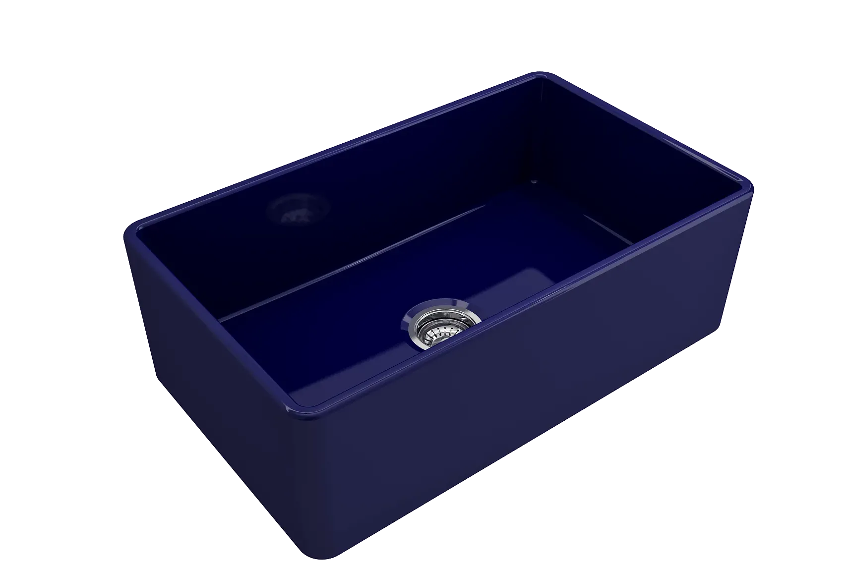 BOCCHI Classico 30" Fireclay Farmhouse Apron Single Bowl Kitchen Sink, Sapphire Blue, 1138-010-0120