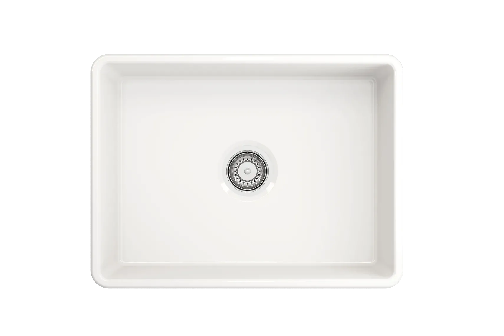 BOCCHI Classico 24" Fireclay Farmhouse Sink Kit with Faucet and Accessories, White (sink) / Stainless Steel (faucet), 1137-001-2024SS