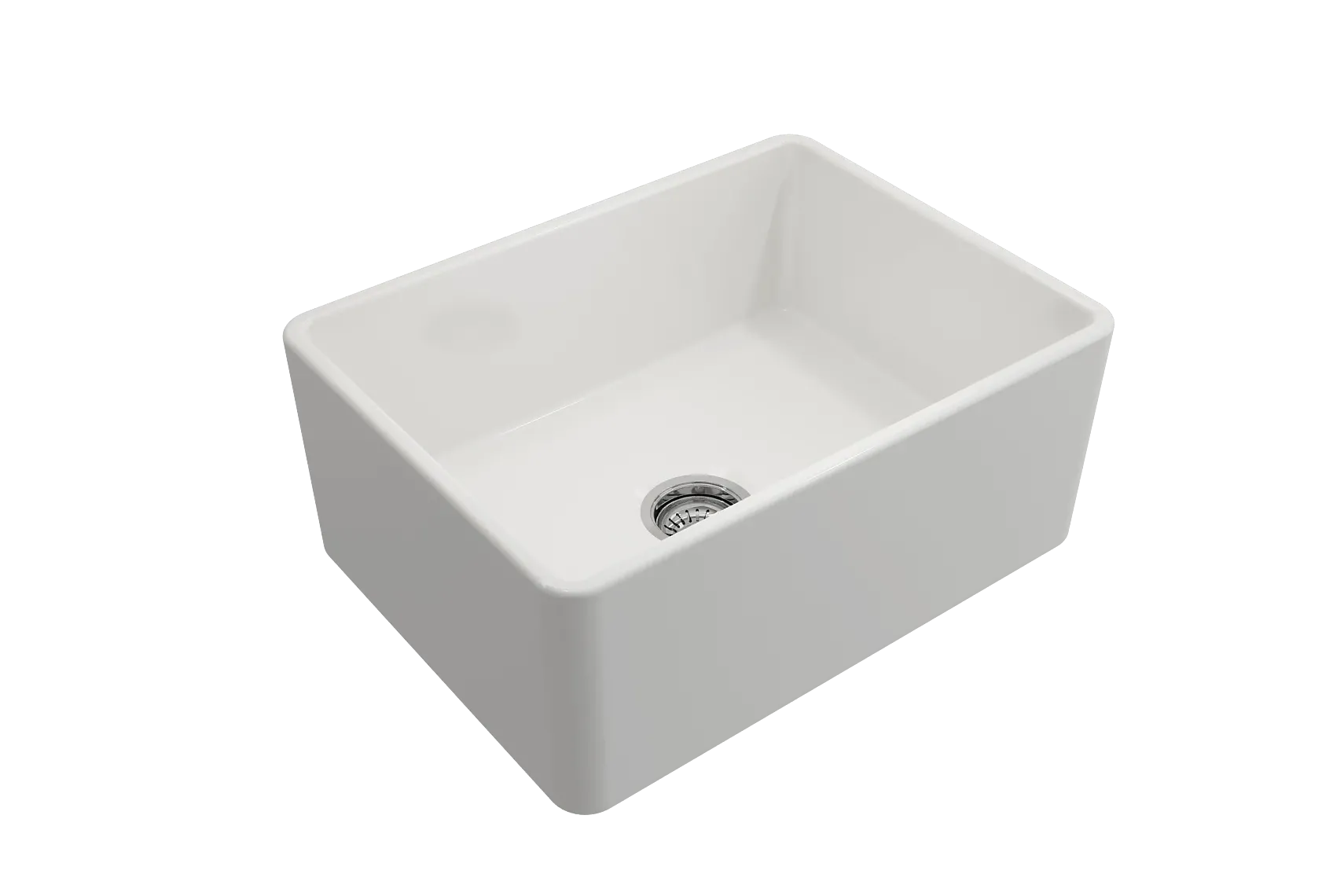 BOCCHI Classico 24" Fireclay Farmhouse Sink Kit with Faucet and Accessories, White (sink) / Stainless Steel (faucet), 1137-001-2024SS