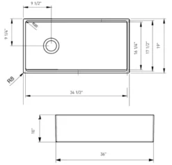 BOCCHI Contempo 36" Fireclay Workstation Farmhouse Sink with Accessories, Matte Brown, 1505-025-0120