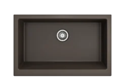 BOCCHI Nuova 34" Fireclay Retrofit Farmhouse Sink with Accessories, Matte Brown, 1551-025-0120