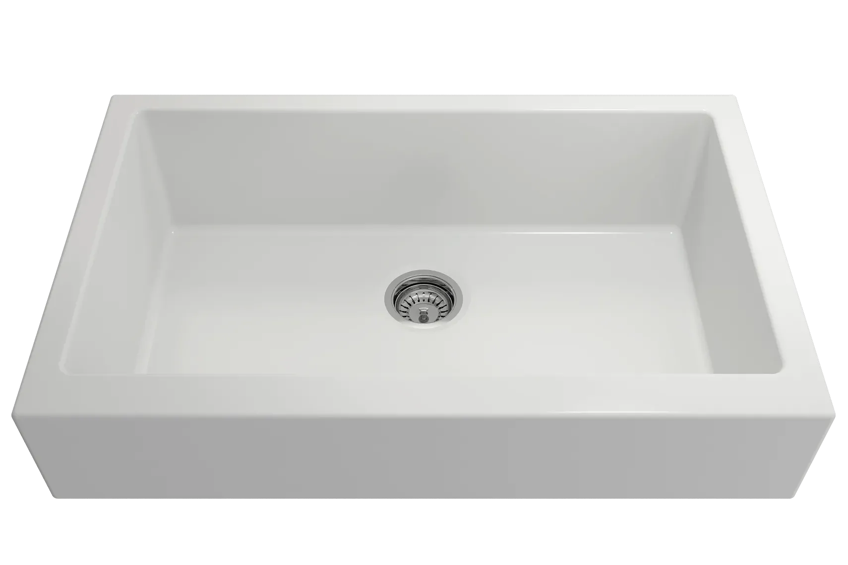BOCCHI Nuova 34" Fireclay Retrofit Farmhouse Sink with Accessories, Matte White, 1551-002-0120