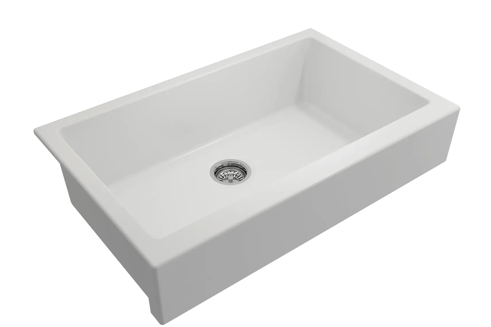 BOCCHI Nuova 34" Fireclay Retrofit Farmhouse Sink with Accessories, Matte White, 1551-002-0120