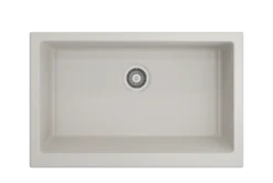BOCCHI Nuova 34" Fireclay Retrofit Farmhouse Sink with Accessories, Biscuit, 1551-014-0120