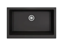BOCCHI Nuova 34" Fireclay Retrofit Farmhouse Sink with Accessories, Matte Black, 1551-004-0120
