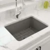 BOCCHI Sotto 24" Dual Mount Fireclay Kitchen Sink Kit with Accessories, Matte Gray, 1627-006-0120