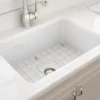 BOCCHI Sotto 27" Fireclay Dual Mount Single Bowl Kitchen Sink, White, 1360-001-0120
