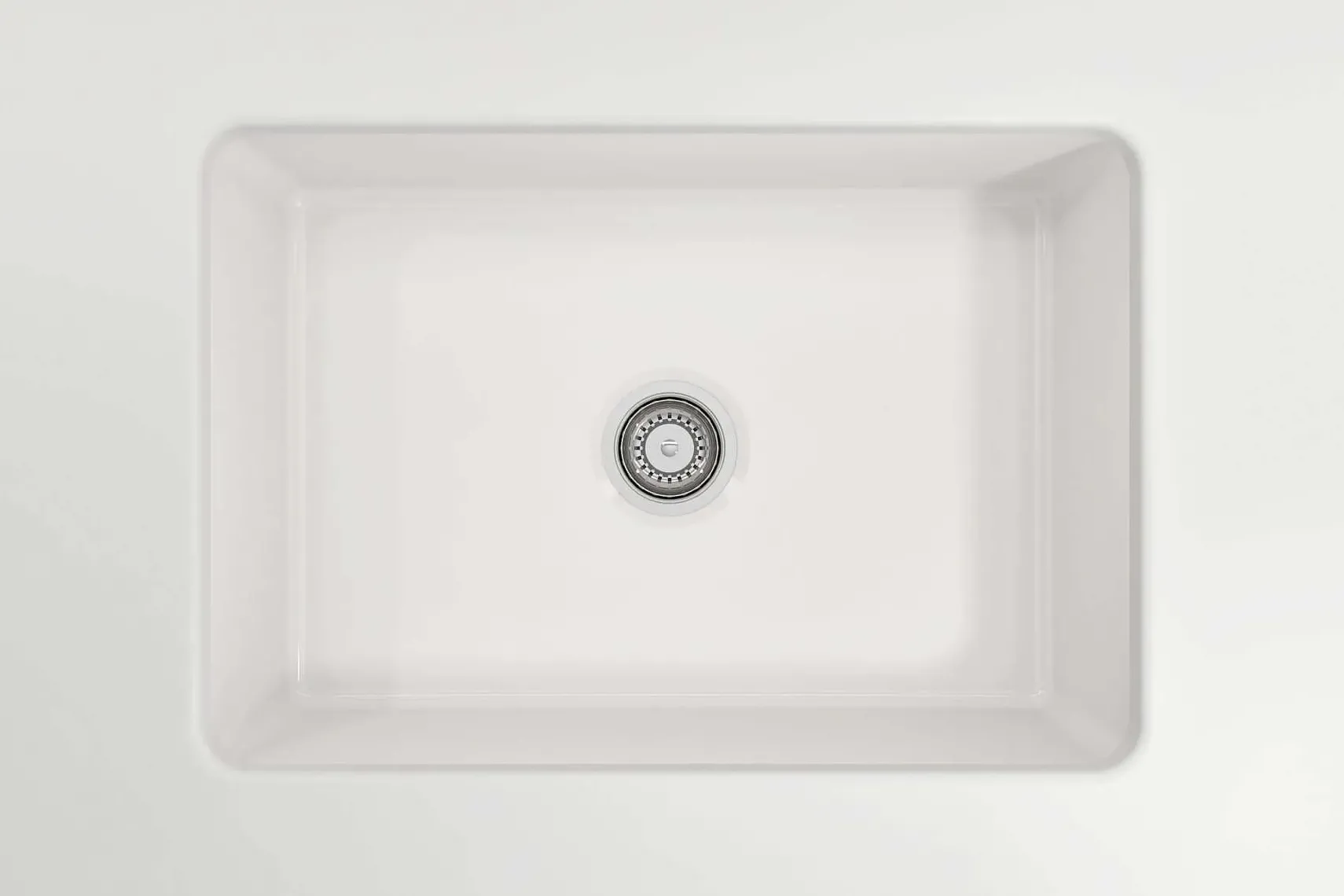 BOCCHI Sotto 27" Fireclay Dual Mount Single Bowl Kitchen Sink, White, 1360-001-0120