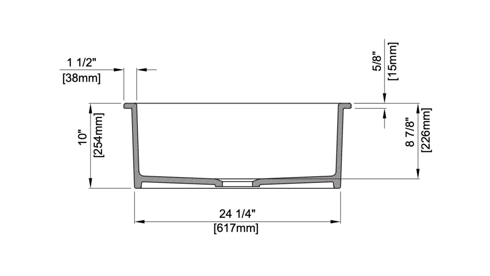 BOCCHI Sotto 27" Fireclay Dual Mount Single Bowl Kitchen Sink, Matte White, 1360-002-0120