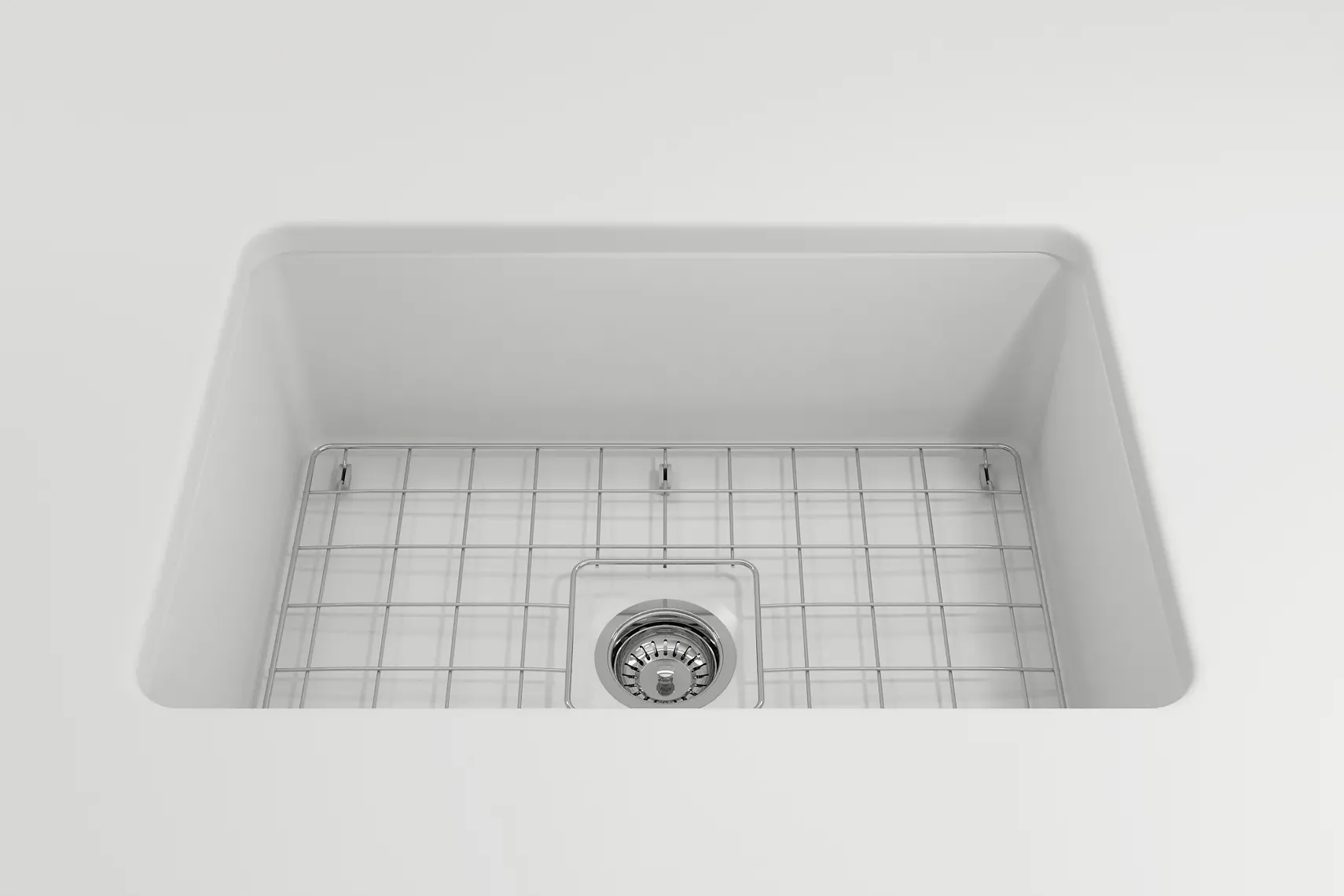 BOCCHI Sotto 27" Fireclay Dual Mount Single Bowl Kitchen Sink, Matte White, 1360-002-0120