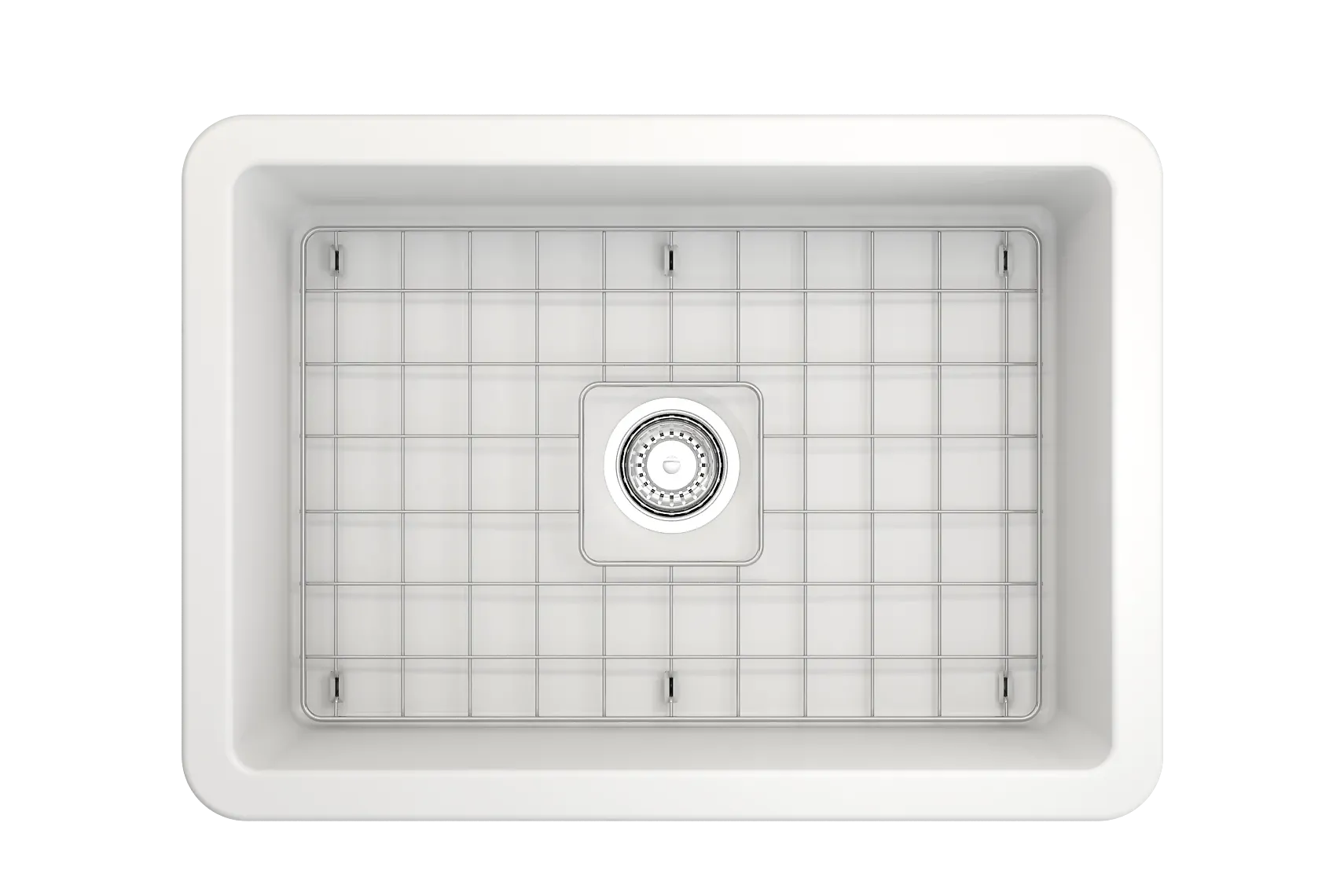 BOCCHI Sotto 27" Fireclay Dual Mount Single Bowl Kitchen Sink, Matte White, 1360-002-0120