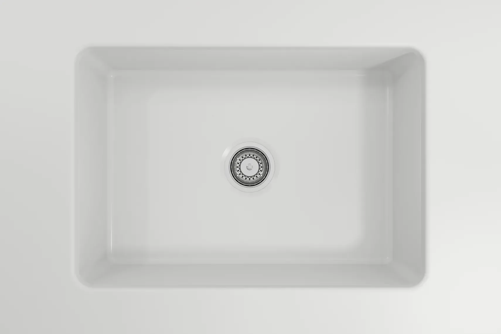 BOCCHI Sotto 27" Fireclay Dual Mount Single Bowl Kitchen Sink, Matte White, 1360-002-0120