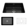 BOCCHI Sotto 27" Fireclay Dual Mount Single Bowl Kitchen Sink, Black, 1360-005-0120