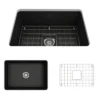 BOCCHI Sotto 27" Fireclay Dual Mount Single Bowl Kitchen Sink, Matte Black, 1360-004-0120