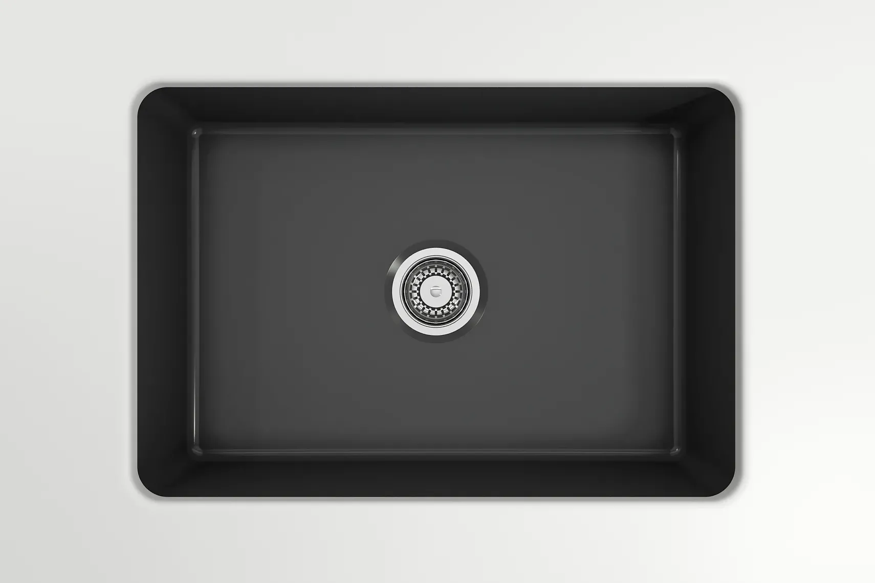 BOCCHI Sotto 27" Fireclay Dual Mount Single Bowl Kitchen Sink, Matte Dark Gray, 1360-020-0120