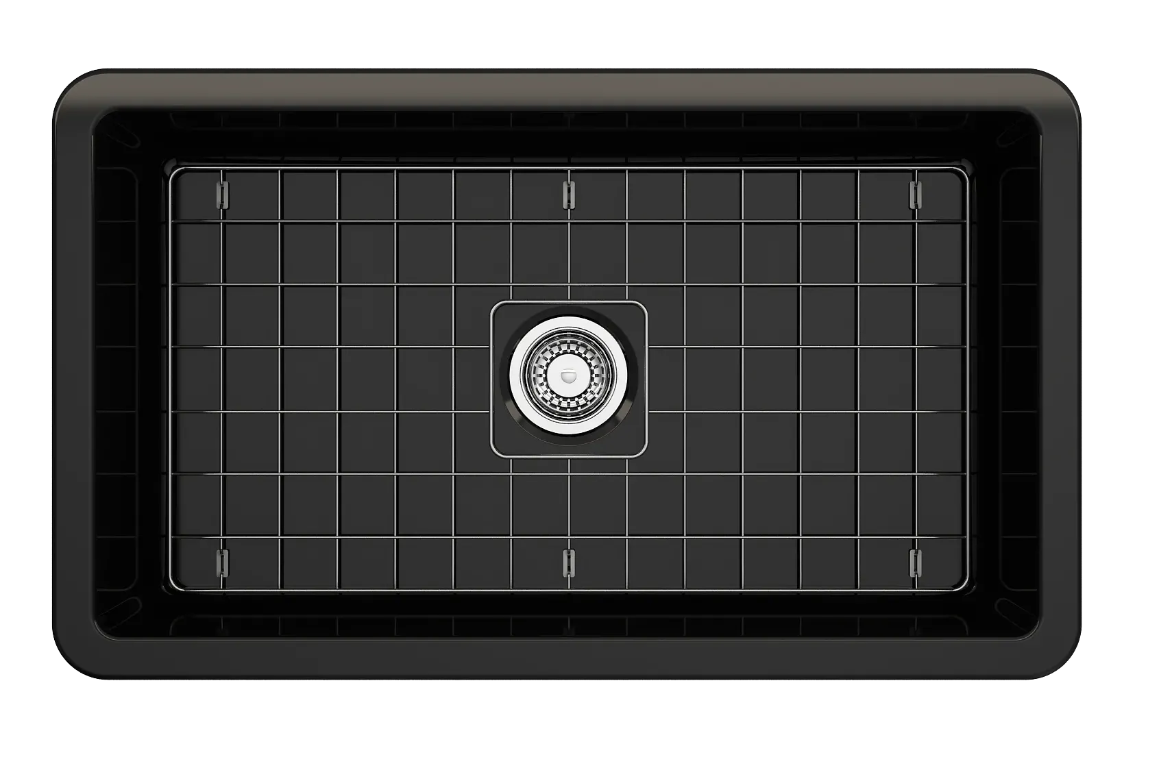 BOCCHI Sotto 32" Fireclay Undermount Single Bowl Kitchen Sink, Black, 1362-005-0120