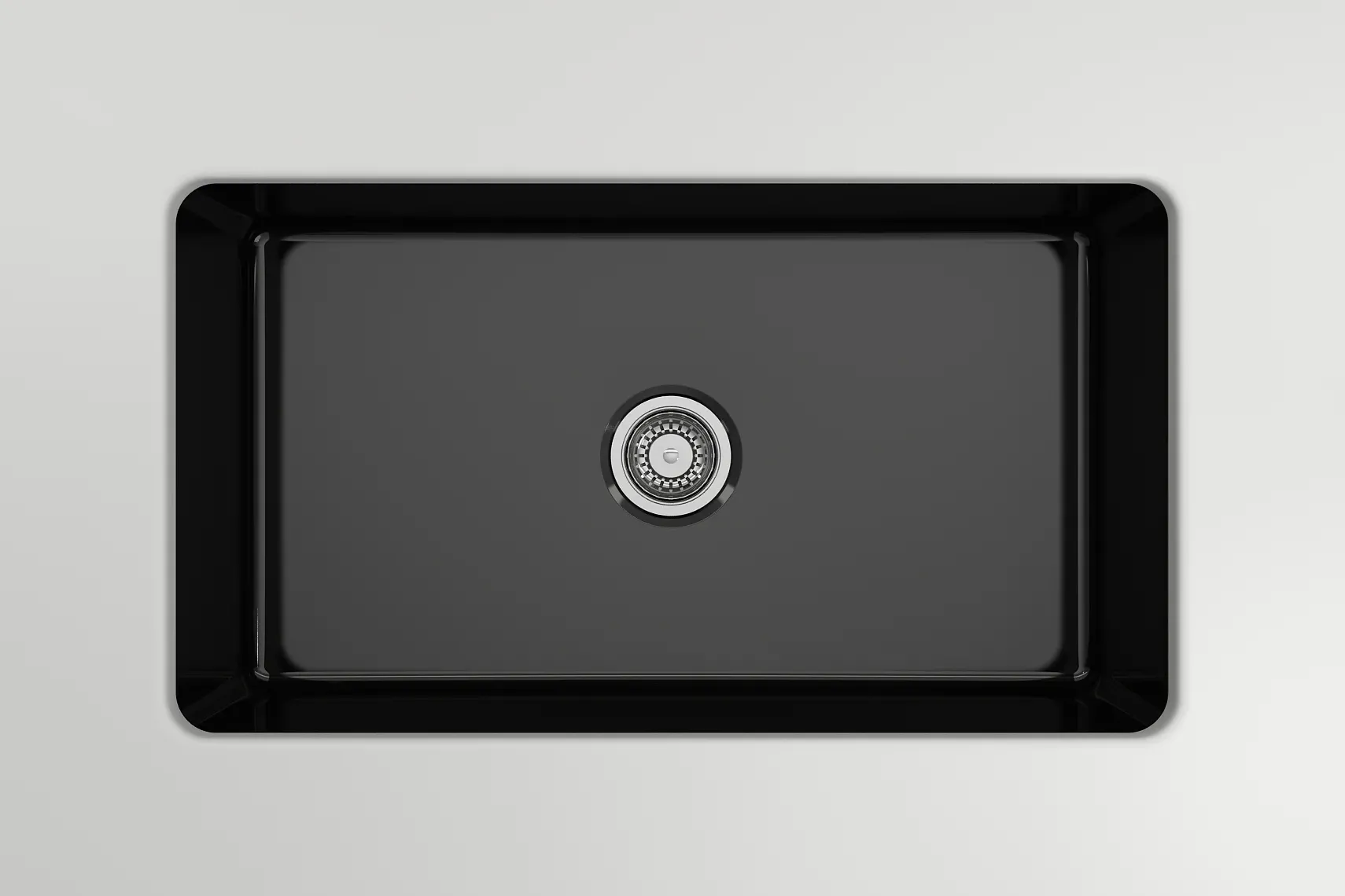 BOCCHI Sotto 32" Fireclay Undermount Single Bowl Kitchen Sink, Black, 1362-005-0120