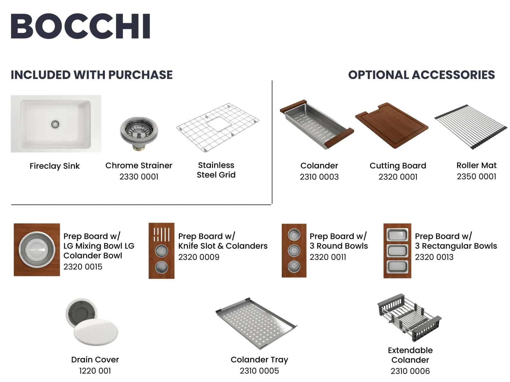 BOCCHI Sotto 27" White Fireclay Dual Mount Single Bowl Kitchen Sink Kit with Chrome Faucet and Accessories, 1360-001-2024CH