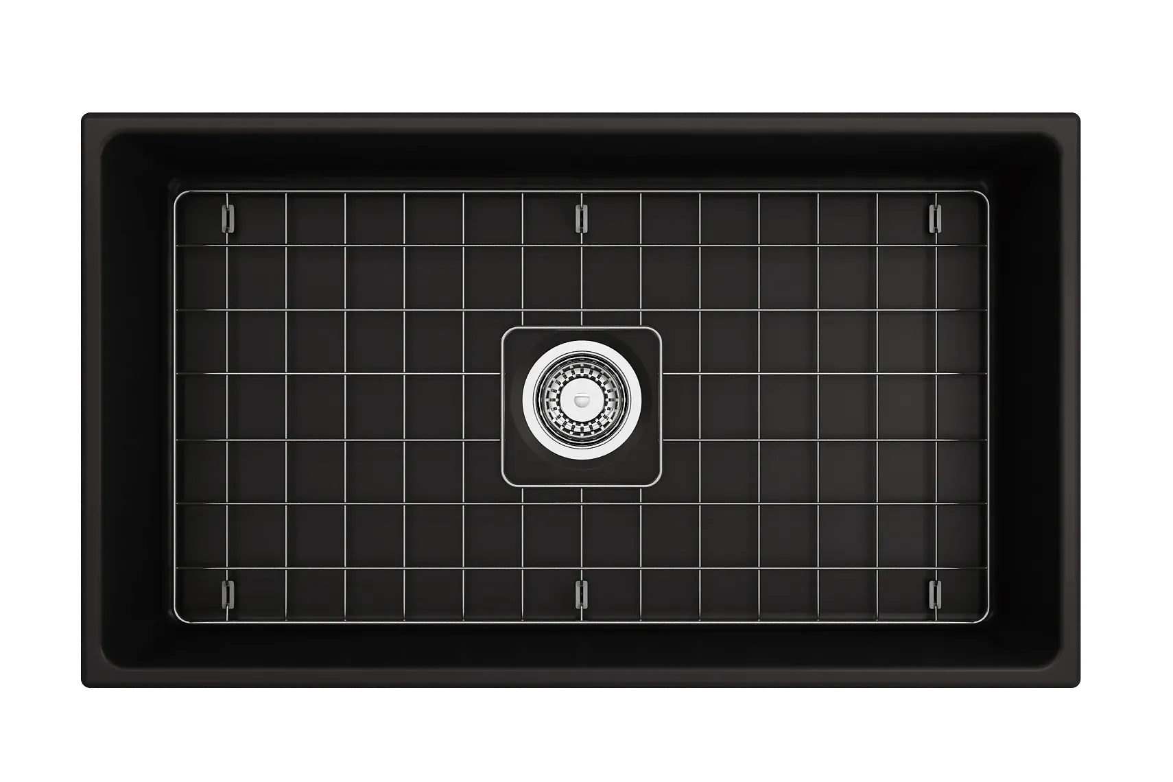 BOCCHI Vigneto 33" Fireclay Farmhouse Apron Single Bowl Kitchen Sink, Matte Black, 1353-004-0120