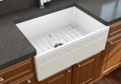 BOCCHI Vigneto 27" Fireclay Farmhouse Apron Single Bowl Kitchen Sink, Matte White, 1357-002-0120