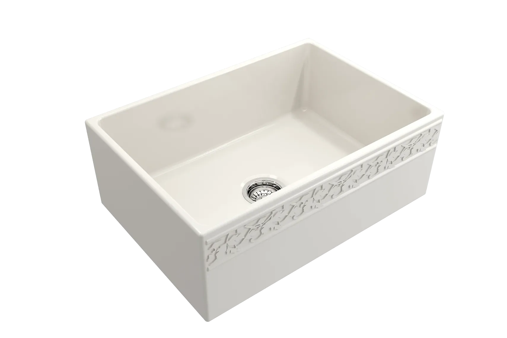 BOCCHI Vigneto 27" Fireclay Farmhouse Apron Single Bowl Kitchen Sink, Biscuit, 1357-014-0120