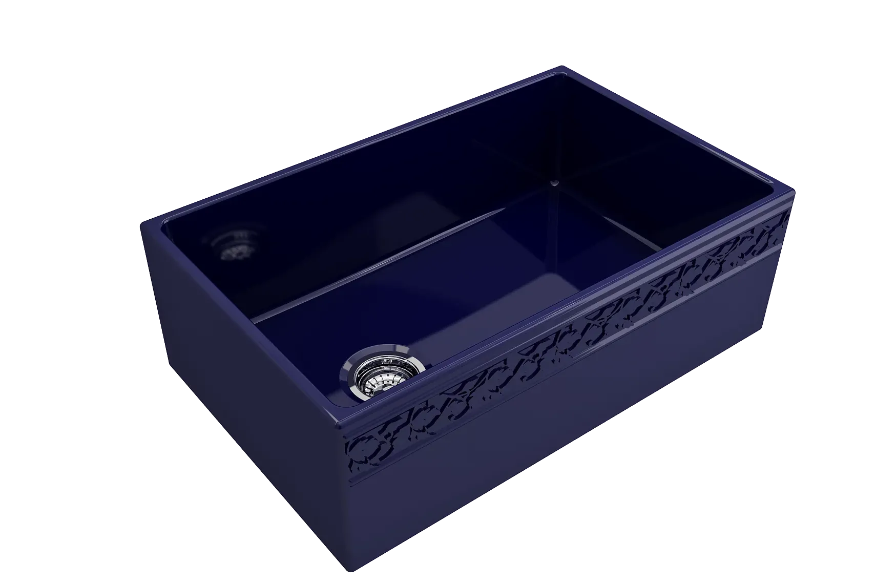 BOCCHI Vigneto 30" Fireclay Farmhouse Apron Single Bowl Kitchen Sink, Sapphire Blue, 1347-010-0120