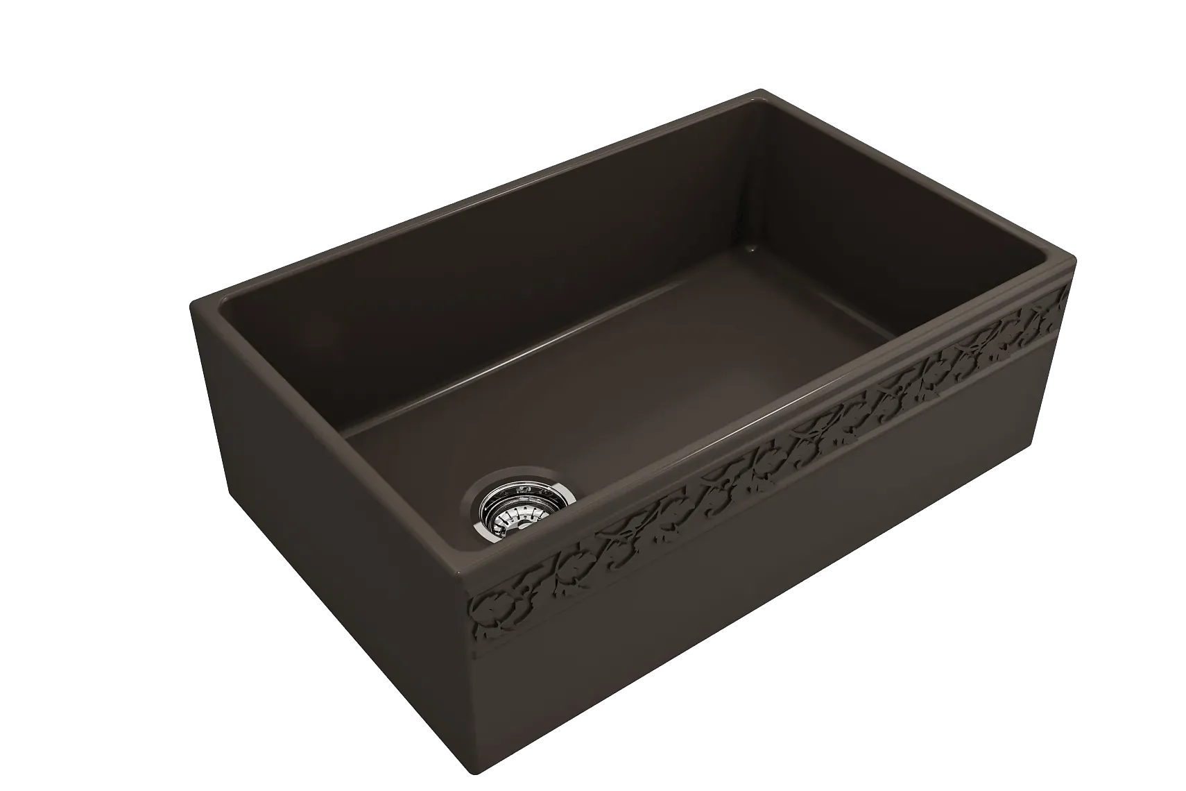 BOCCHI Vigneto 30" Fireclay Farmhouse Apron Single Bowl Kitchen Sink, Matte Brown, 1347-025-0120