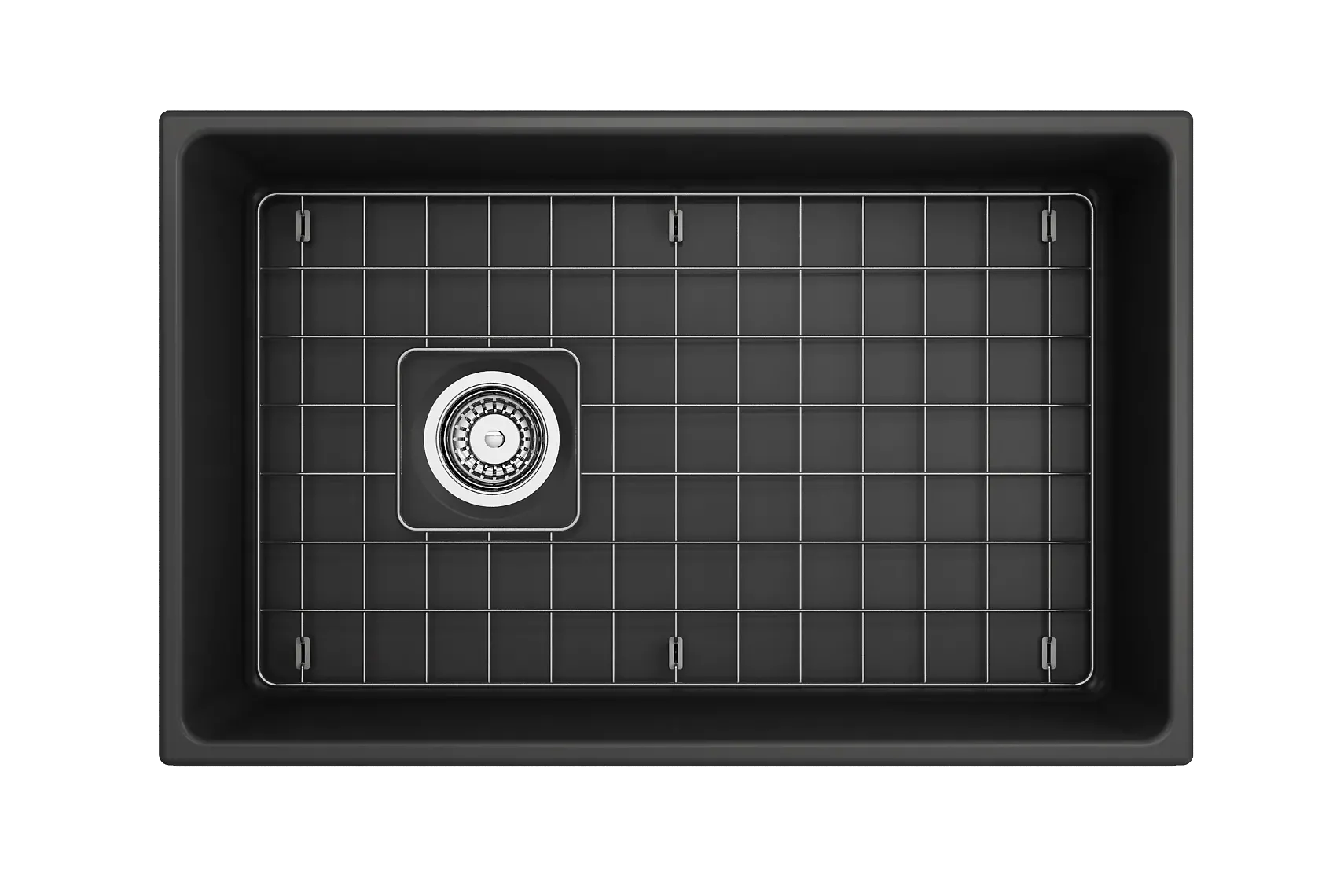 BOCCHI Vigneto 30" Fireclay Farmhouse Apron Single Bowl Kitchen Sink, Matte Dark Gray, 1347-020-0120