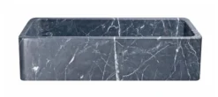 42" Charcoal Marquina Soapstone Farmhouse Kitchen Sink, Single Bowl, Reversible, KF422010SB-NLP-CMS