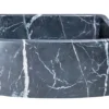 24" Charcoal Marquina Soapstone Farmhouse Kitchen Sink, Curved Front, Reversible, KFCF242110-CMS