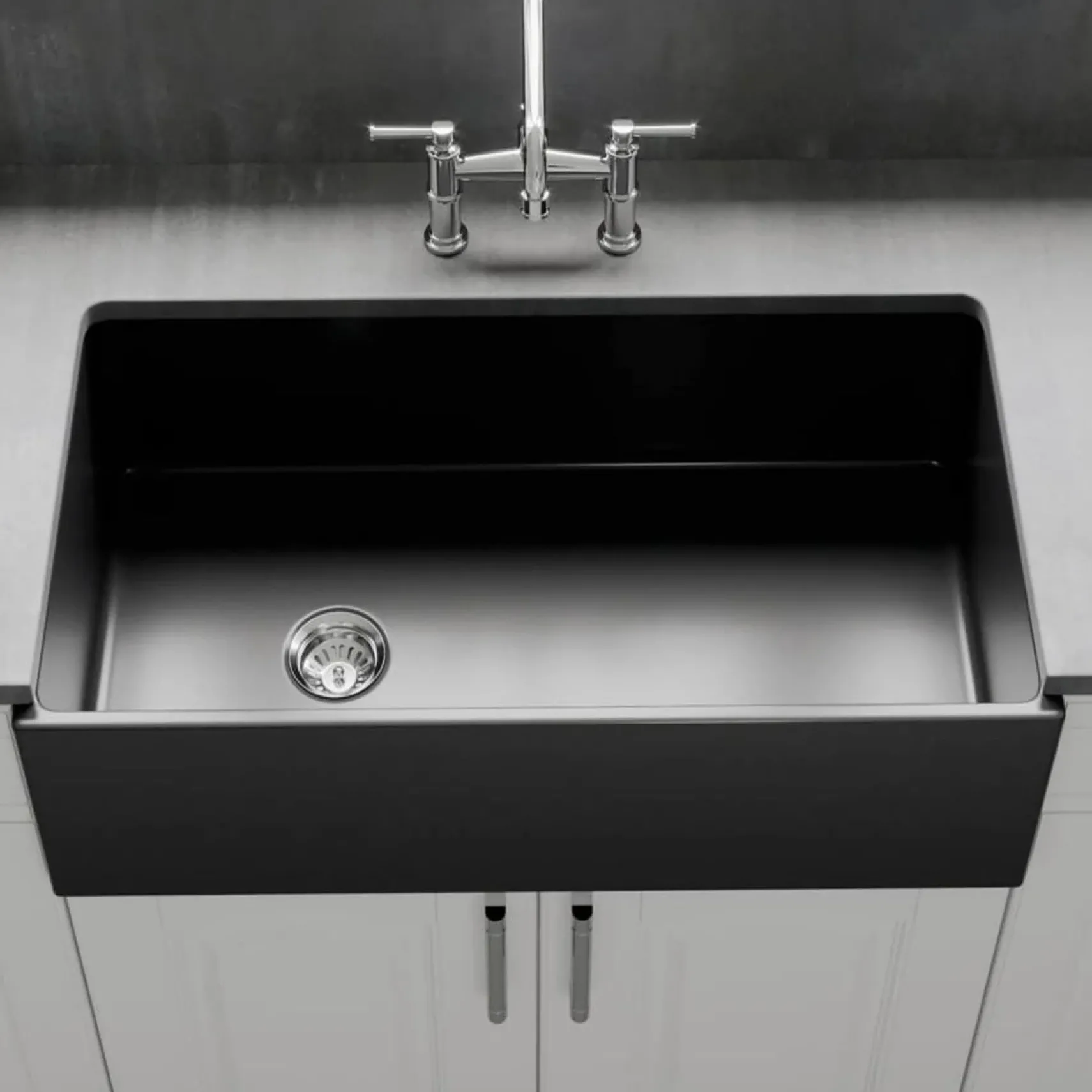 Crestwood 36" Fireclay Farmhouse Sink, Charcoal, CW-MOD-36-CHARCOAL