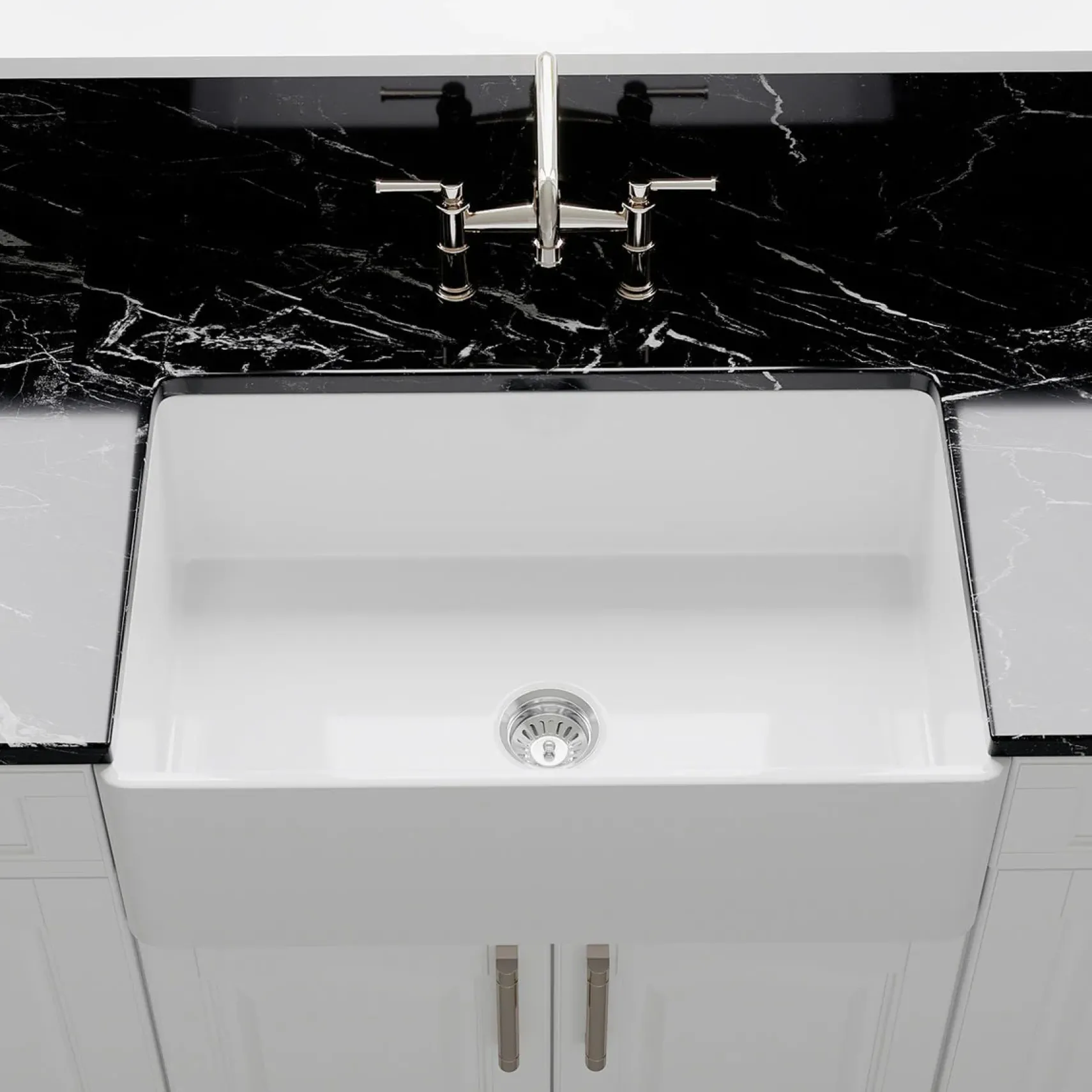Crestwood 30" Fireclay Farmhouse Sink, White, CW-CL-30-WHITE