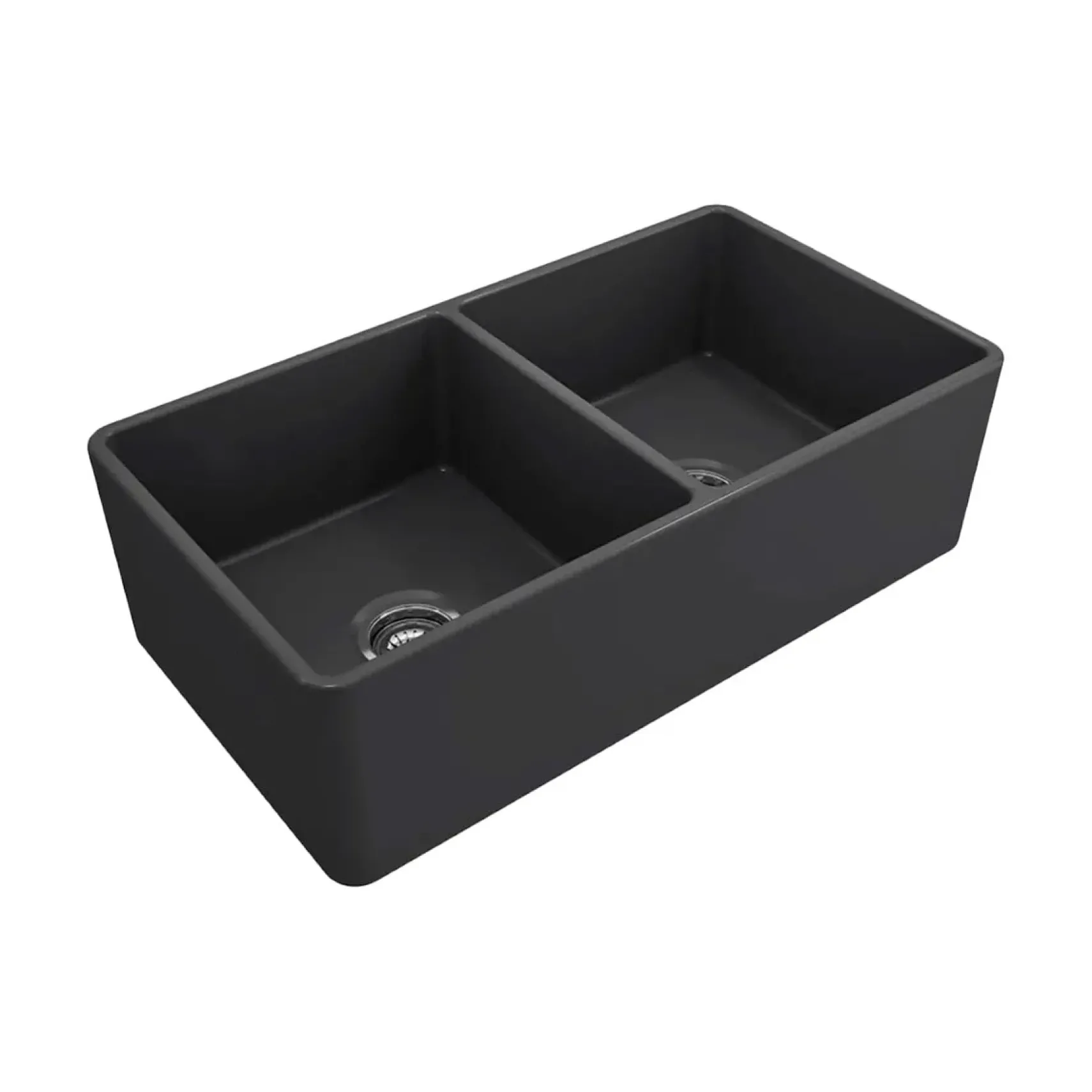 Crestwood 33" Fireclay Farmhouse Sink 50/50 Double Bowl, Charcoal, CW-CL-332-DBL-CHARCOAL