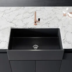 Crestwood 33" Fireclay Farmhouse Sink, Charcoal, CW-MOD-33-CHARCOAL