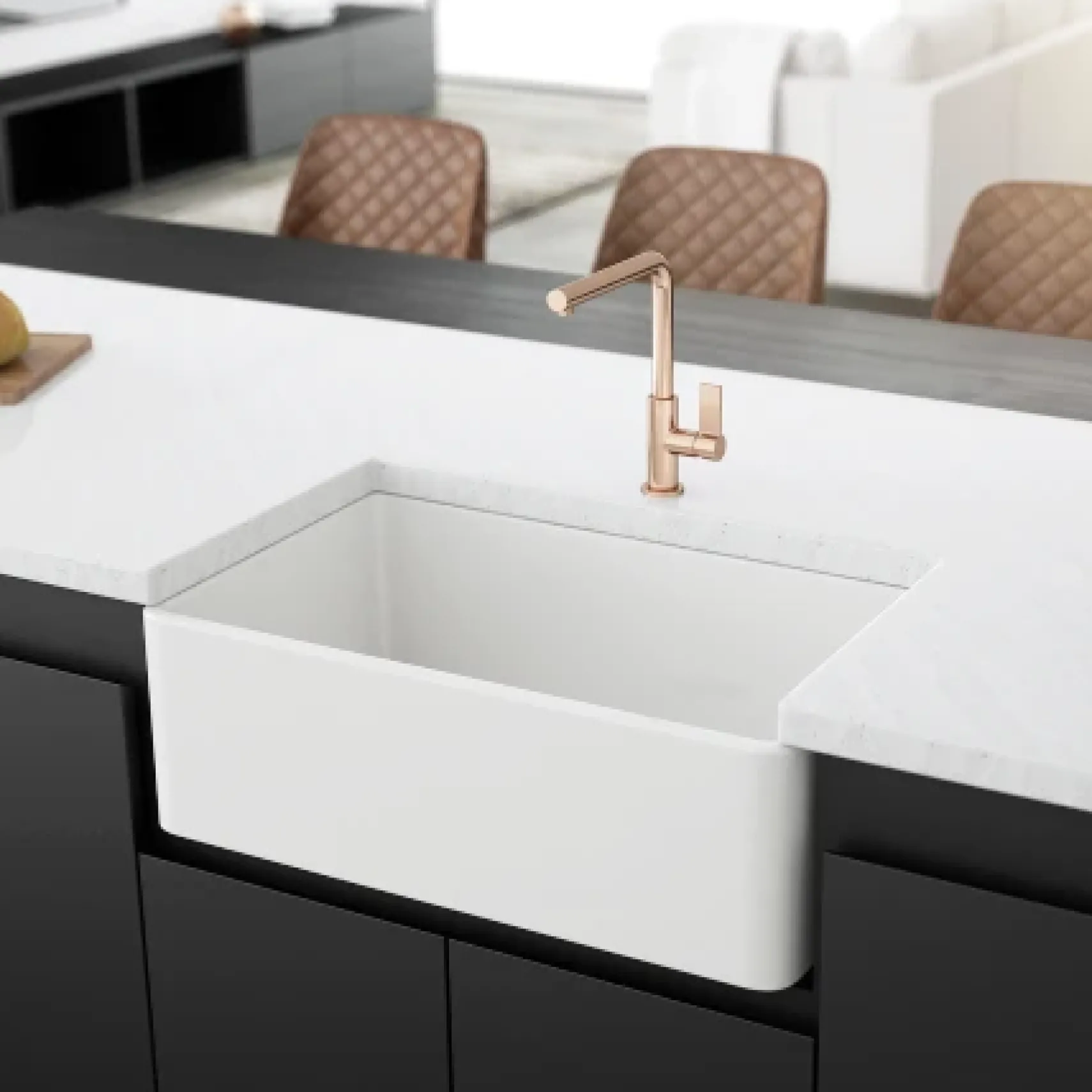 Crestwood 30" White Fireclay Farmhouse Sink, Casement/Smooth Front, CW-8130-W