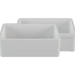 Crestwood 30" White Fireclay Farmhouse Sink, Casement/Smooth Front, CW-8130-W