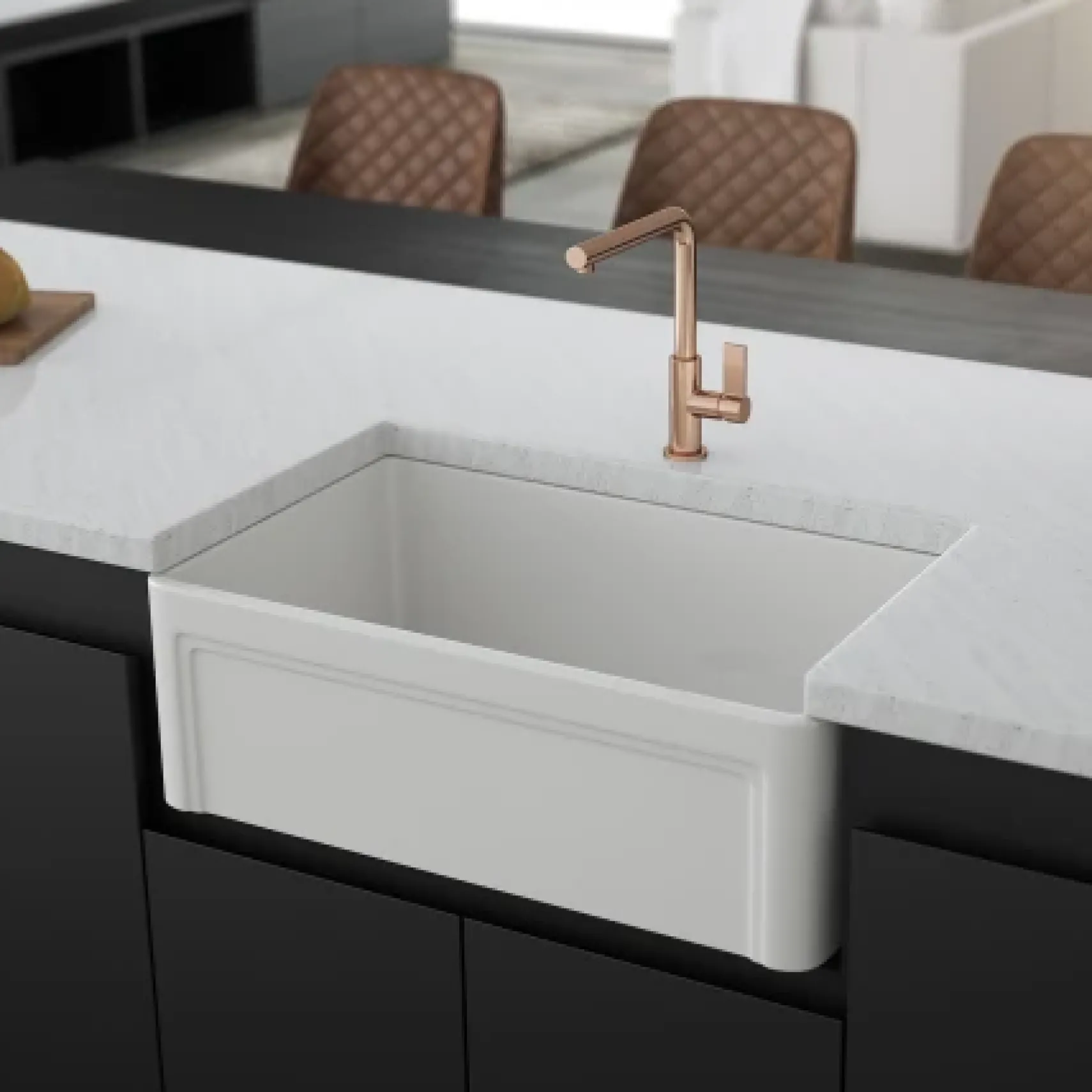 Crestwood 30" White Fireclay Farmhouse Sink, Casement/Smooth Front, CW-8130-W