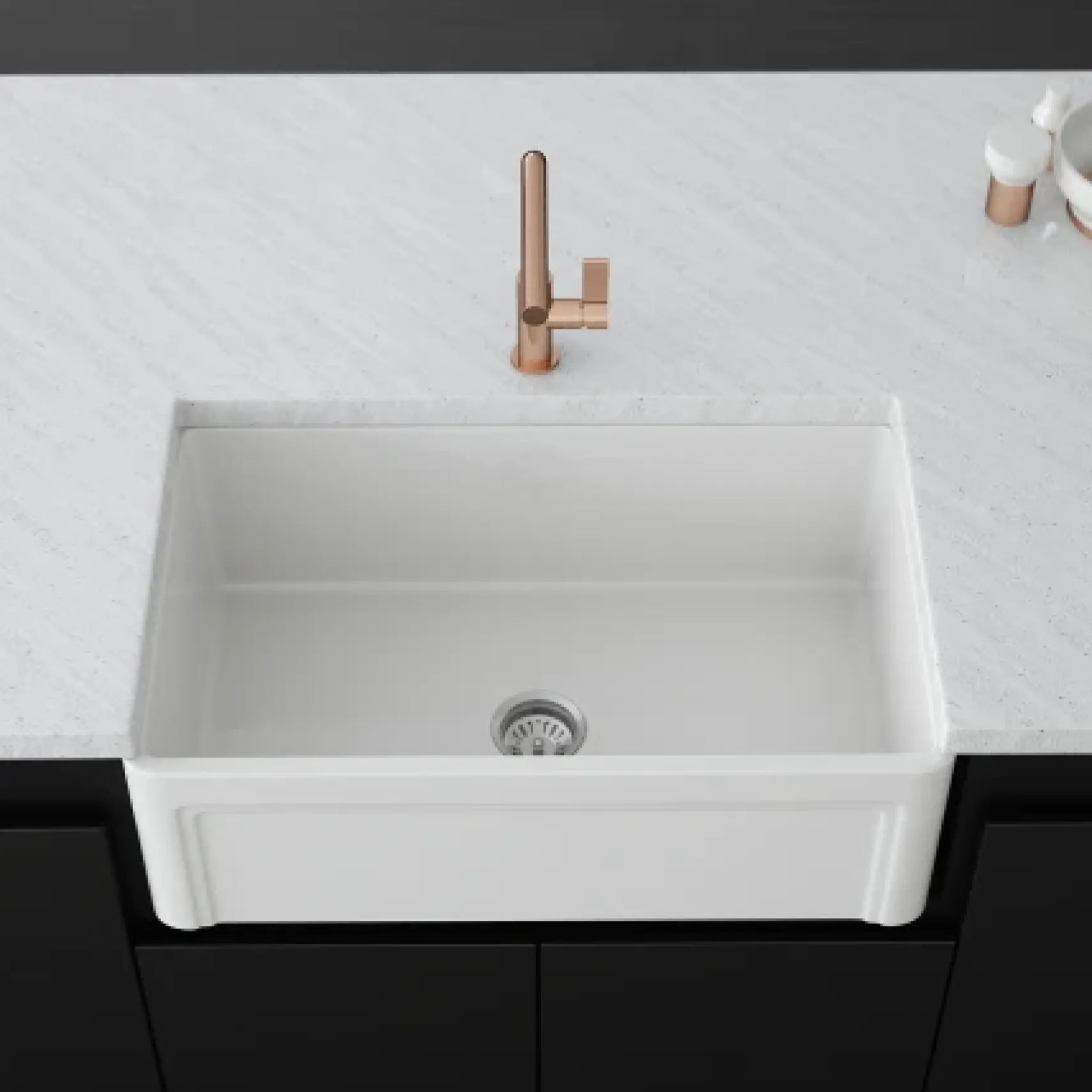 Crestwood 30" White Fireclay Farmhouse Sink, Casement/Smooth Front, CW-8130-W