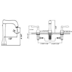 Dawn 6" 1.2 GPM Bathroom Faucet, Brushed Nickel, AB08 1155BN