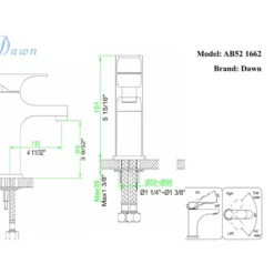 Dawn 6" 1.2 GPM Bathroom Faucet, Chrome, AB52 1662C