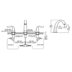 Dawn 6" 1.2 GPM Bathroom Faucet, Chrome, AB04 1272C