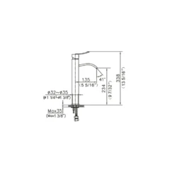 Dawn 13" 1.2 GPM Bathroom Faucet, Chrome, AB78 1158C