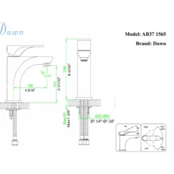 Dawn 6" 1.2 GPM Bathroom Faucet, Chrome, AB37 1565C