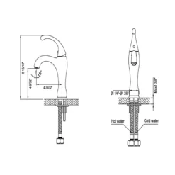Dawn 9" 1.2 GPM Bathroom Faucet, Chrome, AB08 1157C